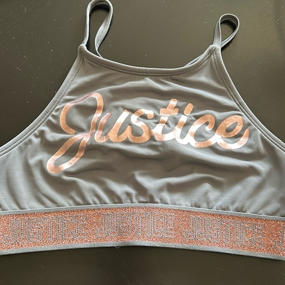 Justice gray Bralette Junior Girls sports bra size 14 - Picture 1 of 4